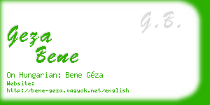 geza bene business card