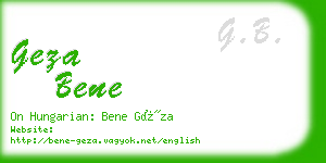 geza bene business card